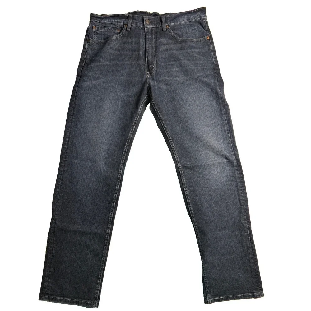 Levi's 505 Jeans Mens 34x32 Blue Regular Fit Straight Leg Dark Wash Western EUC